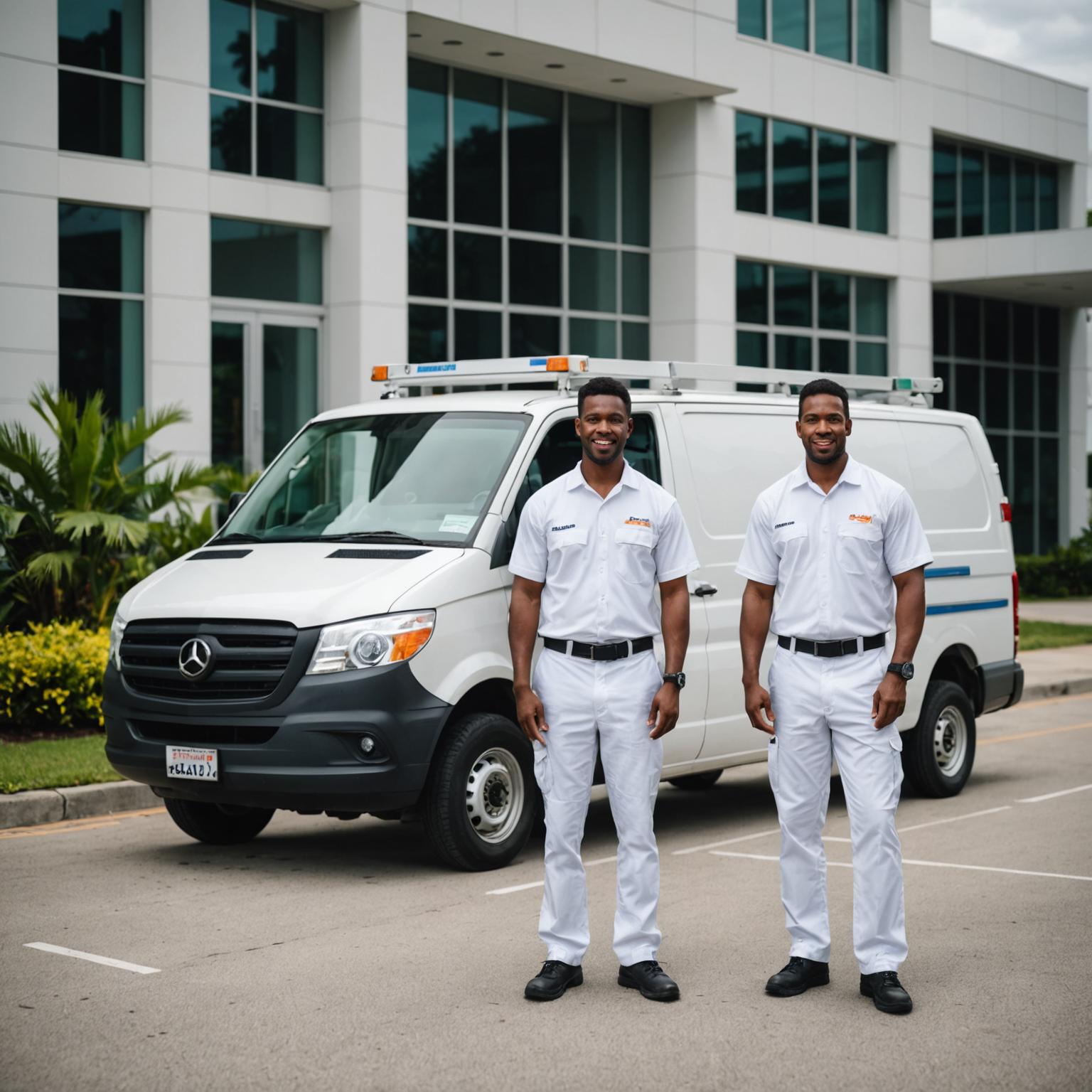 DeepPro service van and team ready for a job